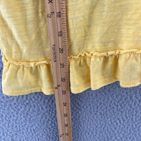 Anthropologie Maeve Top Womens Extra Small Yellow Orchid Ruffle Sleeveless Knit - Picture 9 of 10